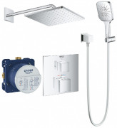 Душова система прихованого монтажу Grohe Grohtherm з Rainshower Mono 310 Cube хром UA26405SC0