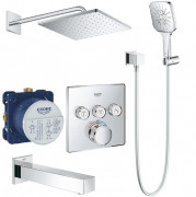 Душова система прихованого монтажу Grohe Grohtherm SmartControl з Rainshower Mono 310 Cube хром UA26405SC2