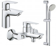 Набір змішувачів для ванної Grohe BauEdge 3 в 1 з душовим гарнітуром хром UA123365S0