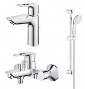 Набор смесителей для ванной Grohe BauLoop 3 в 1 с душевым гарнитуром хром UA123215M0