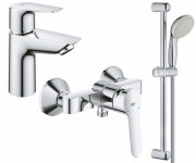 Набір змішувачів для ванної Grohe BauEdge 3 в 1 з душовим гарнітуром хром UA123208S0