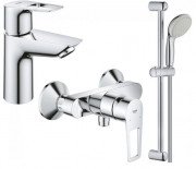 Набор смесителей для ванной Grohe BauLoop 3 в 1 с душевым гарнитуром хром UA123220S0