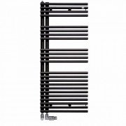 Полотенцесушитель водяной Zehnder Forma Asym 116,1х49,6 см правый c теном HOTS черный матовый LFAR-120-050-9217-HOTS-HID