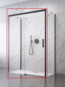 Душові двері Radaway Idea Black KDJ+S 110х200.5 см розсувна ліва чорний/прозоре скло 10116110-54-01L