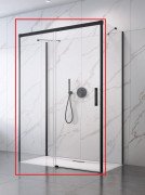 Душевая дверь Radaway Idea Black KDJ+S 150х200.5 см раздвижная левая черный/прозрачное стекло 10116150-54-01L