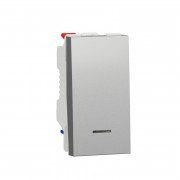 Выключатель проходной Schneider Electric Unica New 1-клавишный с нейтралью 1 модуль алюминий NU310330S