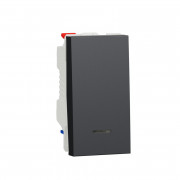 Вимикач Schneider Electric Unica New 1-клавішний з нейтраллю 1 модуль антрацит NU310354S