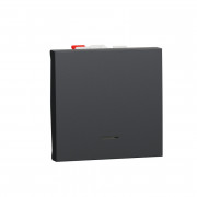 Вимикач Schneider Electric Unica New 1-клавішний з нейтраллю схема 6 2 модуля антрацит NU320354S