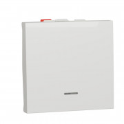 Выключатель Schneider Electric Unica New 1-клавишный с подсветкой схема 1a 2 модуля белый NU320618N