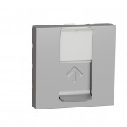 Розетка компьютерная Schneider Electric Unica New RJ45 одиночная категория 5e STP 2 модуля алюминий NU341330