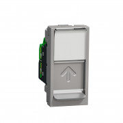 Розетка комп'ютерна Schneider Electric Unica New RJ45 категорія 6 STP 1 модуль алюміній NU341630