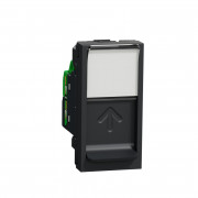 Розетка комп'ютерна Schneider Electric Unica New RJ45 одинична категорія 6 STP 1 модуль антрацит NU341654