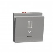 Картковий вимикач Schneider Electric Unica New з підсвічуванням 2 модуля алюміній NU328330