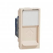 Розетка комп'ютерна Schneider Electric Unica New RJ45 категорія 6 STP 1 модуль бежевий NU341644