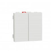Выключатель Schneider Electric Unica New 2-клавишный 2 х схема 6 2 модуля белый NU321318
