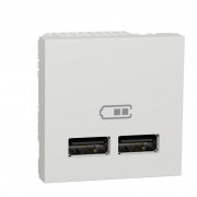 Подвійна USB-розетка Schneider Electric Unica New 2.1А 2 модулі білий NU341818