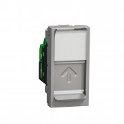 Розетка комп'ютерна Schneider Electric Unica New RJ45 категорія 6A FTP 1 модуль алюміній NU344830