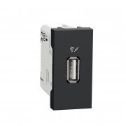 USB-розетка Schneider Electric Unica New 5 В/1000 мА 1 модуль антрацит NU342854