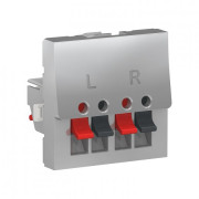 Аудиорозетка Schneider Electric Unica New 2 модуля алюминий NU348630