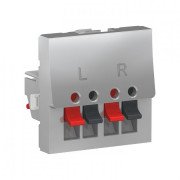 Аудиорозетка Schneider Electric Unica New 2 модуля алюминий NU348630