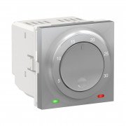 Кімнатний термостат Schneider Electric Unica New із вбудованим датчиком 8А алюміній NU350130