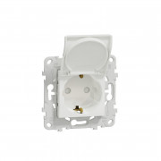 Розетка Schneider Electric Unica New с заземлением со шторками и крышкой белый NU503718TA