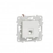 Розетка телефонна Schneider Electric Unica New RJ11 одиночна 4 контакти білий NU549218