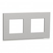Рамка 2-постова Schneider Electric Unica New Pure алюміній матовий/білий NU600480