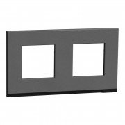 Рамка 2-постовая Schneider Electric Unica New Pure каучук/антрацит NU600482