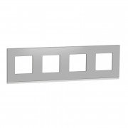 Рамка 3-постовая Schneider Electric Unica New Pure алюминий матовый/белый NU600880