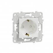 Розетка Schneider Electric Unica New с заземлением со шторками белый NU503718