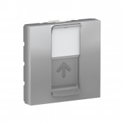 Лицьова панель RJ45 Schneider Electric Unica New для Keystone/Systimax 2 модуля алюміній NU946130