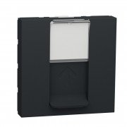 Лицевая панель RJ45 Schneider Electric Unica New для Keystone/Systimax 2 модуля антрацит NU946154