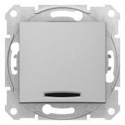 Выключатель Schneider Electric Sedna 2-полюсный 10А с красным индикатором алюминий SDN0201160
