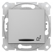 Кнопка звонка Schneider Electric Sedna с подсветкой алюминий SDN1600460
