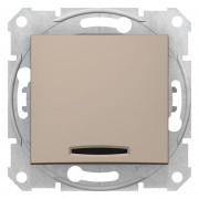 Вимикач прохідний Schneider Electric Sedna 1-клавішний з синім підсвічуванням титан SDN1500168