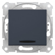 Выключатель проходной Schneider Electric Sedna 1-клавишный с синей подсветкой графит SDN1500170