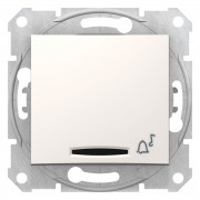 Выключатель Schneider Electric Sedna кнопочный с символом Свет и подсветкой слоновая кость SDN1800123