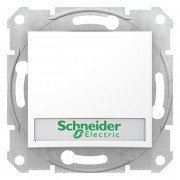 Вимикач Schneider Electric Sedna кнопковий з написом та підсвічуванням білий SDN1600321