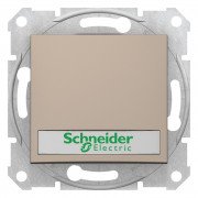 Вимикач Schneider Electric Sedna кнопковий з написом та підсвічуванням титан SDN1600368