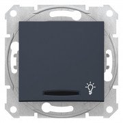 Выключатель Schneider Electric Sedna кнопочный с символом Свет и подсветкой графит SDN1800170