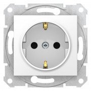 Розетка Schneider Electric Sedna с заземлением и шторками белый SDN3000121