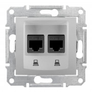 Компьютерная розетка двойная Schneider Electric Sedna RJ45 кат6 UTP алюминий SDN4800160