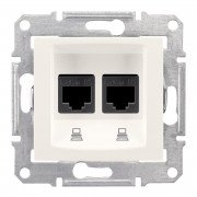 Комп'ютерна розетка подвійна Schneider Electric Sedna RJ45 5e UTP слонова кістка SDN4400123