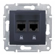 Компьютерная розетка двойная Schneider Electric Sedna RJ45 5e UTP графит SDN4400170