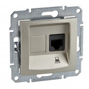 Комп'ютерна розетка Schneider Electric Sedna RJ45 кат6 UTP титан SDN4700168