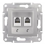 Телефонная розетка двойная Schneider Electric Sedna алюминий SDN4201160