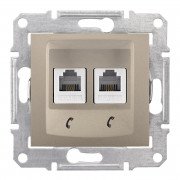 Телефонная розетка двойная Schneider Electric Sedna титан SDN4201168