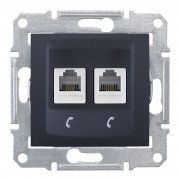 Телефонна розетка подвійна Schneider Electric Sedna графіт SDN4201170