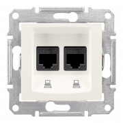 Компьютерная розетка двойная Schneider Electric Sedna RJ45 кат6 STP слоновая кость SDN5000123